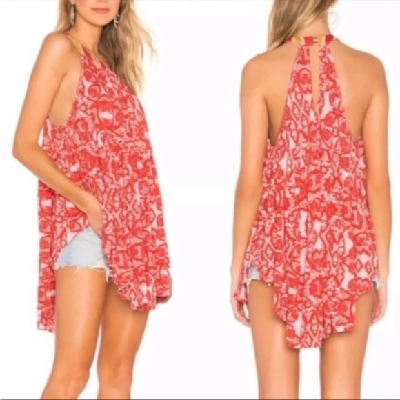 NWT Free People Red Mimi Tunic Tank Top - Picture 2 of 6